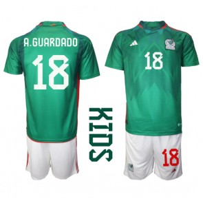 Mexico Andres Guardado #18 Replica Home Stadium Kit for Kids World Cup 2022 Short Sleeve (+ pants)